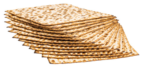 Matzo Isolated on white background. Matzah, unleavened bread