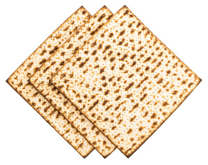 Matzo Isolated on white background. Matzah, unleavened bread