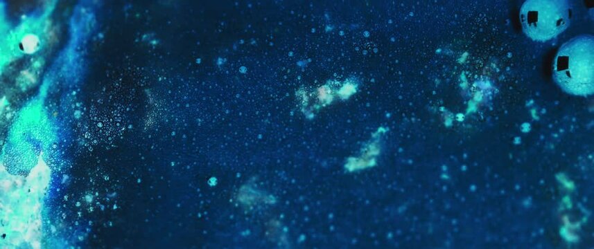 Macro Textures with Vibrant Neon Color Palette. Abstract Background Made with Oil Mixed with Royal Blue and Teal Dye, Ink, and Paint.