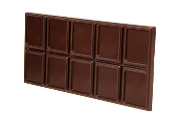 Dark chocolate bar isolated on the white background