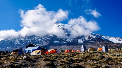Fotobehang Kilimanjaro Karanga Camp on Mt Kilimanjaro