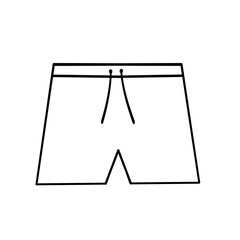 Swimming trunks linear icon. Illustration of a thin line. Sports shorts. Contour symbol. Isolated contour drawing