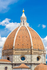 Fototapeta premium Palazzo Vecchio and Cathedral of Santa Maria del Fiore (Duomo), Florence, Italy