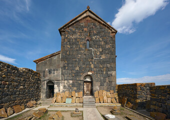 Fototapeta na wymiar Old armenian church on Sevan lake