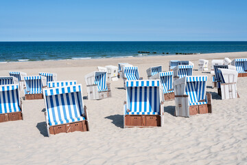 Beach chairs at the North Sea coast