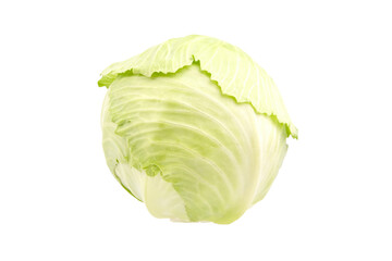 White cabbage head isolated on white background