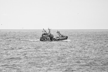 A fishing boat at sea