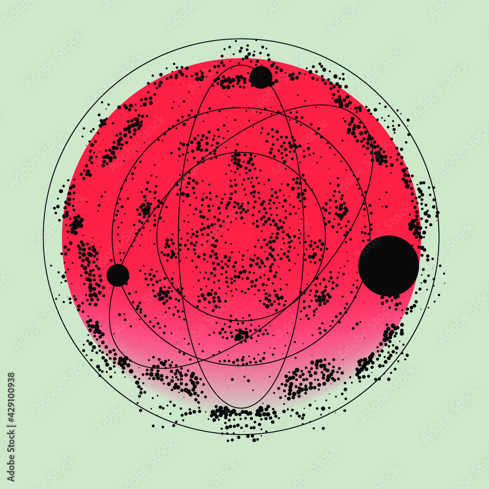 Aufkleber abstract vector illustration of the galaxy and space system.