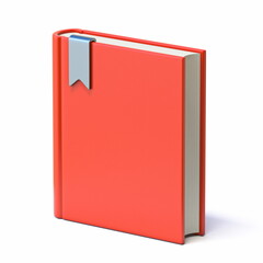Red book with bookmark ribbon 3D