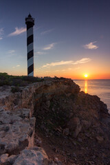 Sunset from Moscarter lighthouse in Ibiza (Spain)