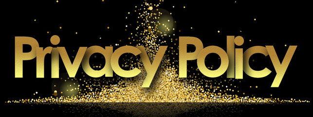 Privacy Policy in golden stars and black background
