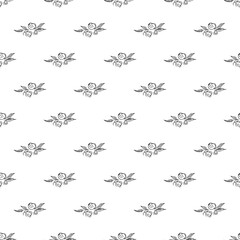 Doodle simple vector seamless pattern of hand-drawn peonies. Seamless pattern of hand-drawn peonies. Isolated on white background.