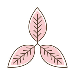 pink leaves isolated