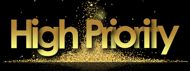 High Priority in golden stars and black background