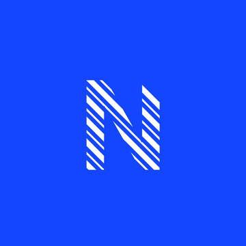 logo icon letter N, editable vector diagonal lines