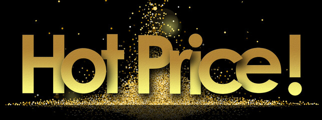 Hot price in golden stars and black background
