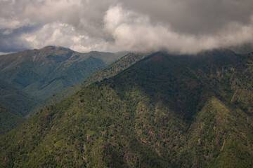 mountainscape with dark clouds