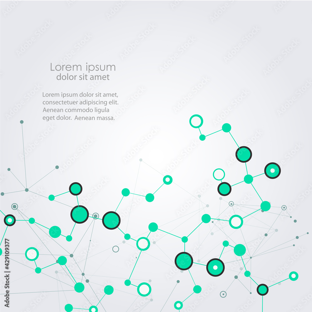 Poster Circle network connect on white background. Internet technology. Line vector. Web design