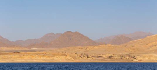 The Red Sea coast. Rocks and mountains of the Sinai Peninsula-Seascape.
