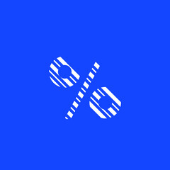logo icon percentage, editable vector diagonal lines