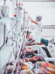hemodialysis in people on the equipment