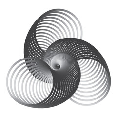Abstract linear black and white Spiral Design element