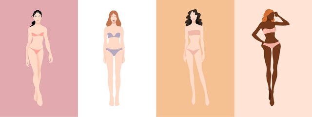 Women illustration. Figure fashion template - 429111375