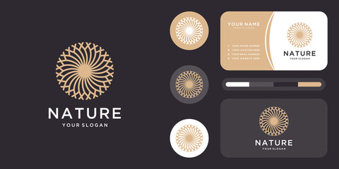 Natural cosmetic logo. icon and business card template