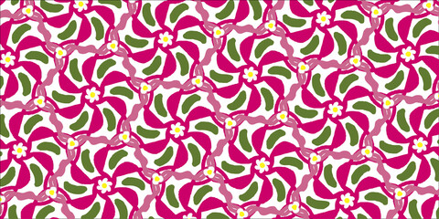 濃いピンクの花のシームレスなベクターのイラスト
