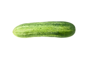 Fresh green cucumbers isolated on white background