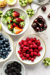 Salad bowl preparation for brunch food photography