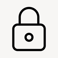 Padlock outlined icon secured mode symbol for social media app