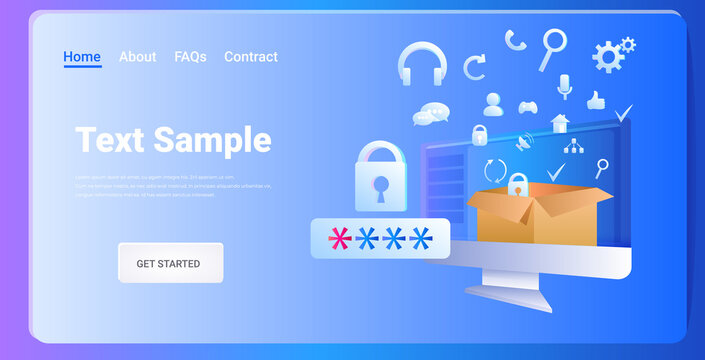 computer app antimalware protection shield data privacy security concept horizontal