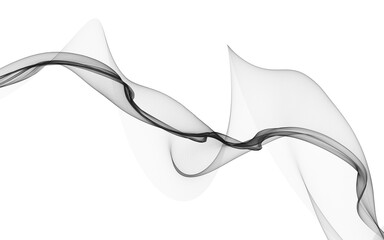 Abstract background with monochrome wave lines on white background.