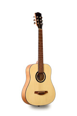 Obraz premium An acoustic guitar on a white background