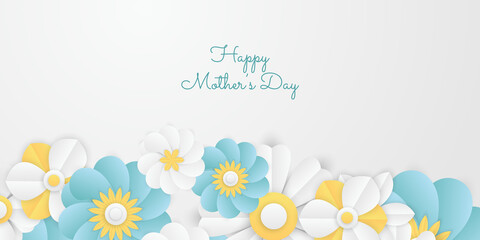 Mother's day greeting card, design with frame and flowers