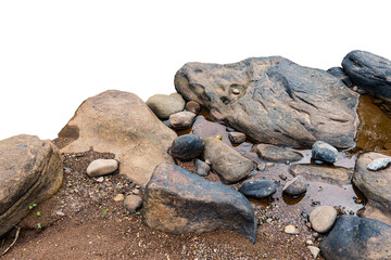 rock isolated on white background.	