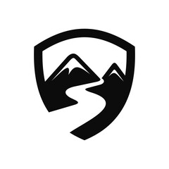 mountain logo that formed shield