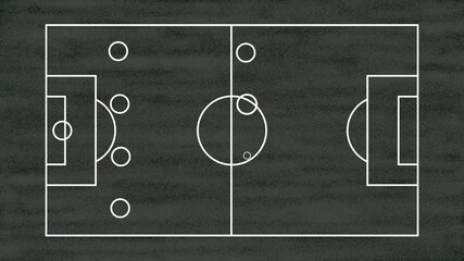 Soccer of Football Field Animation with 442 Tactic and Line Instruction with Opponents Formation - Powered by Adobe