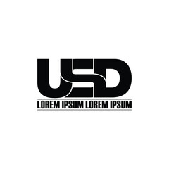 USD letter monogram logo design vector