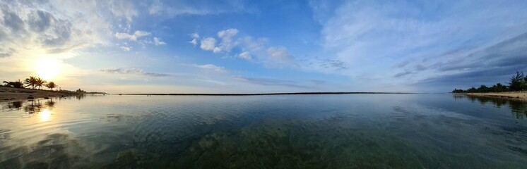 sunset over the beach