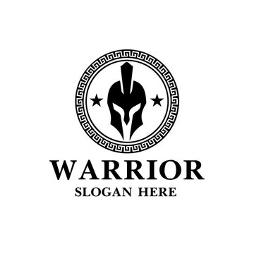 spartan shield black logo icon designs vector illustration
