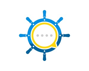 Ship steering wheel with bubble chat inside
