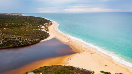 Moore river (inside of the river to outside of the ocern) in Western Australia