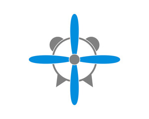 Clock with aviation blade in the middle