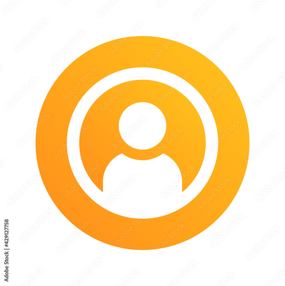 Poster User account icon, user in circle vector icon.