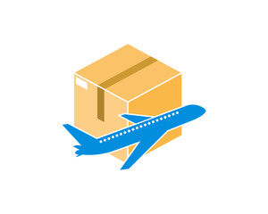 Flight airplane with delivery box behind
