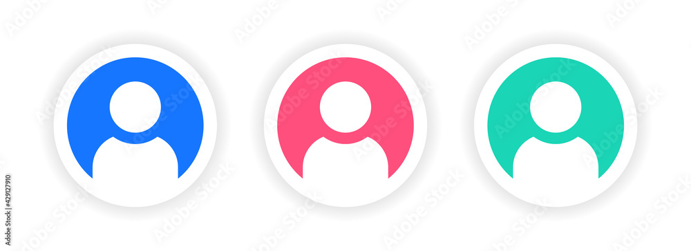 Poster user profile vector icon in circle flat design illustration.