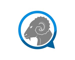 Simple bubble chat with goat head inside