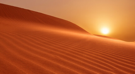 Fototapeta na wymiar Perfect desert sunset panoramic view
